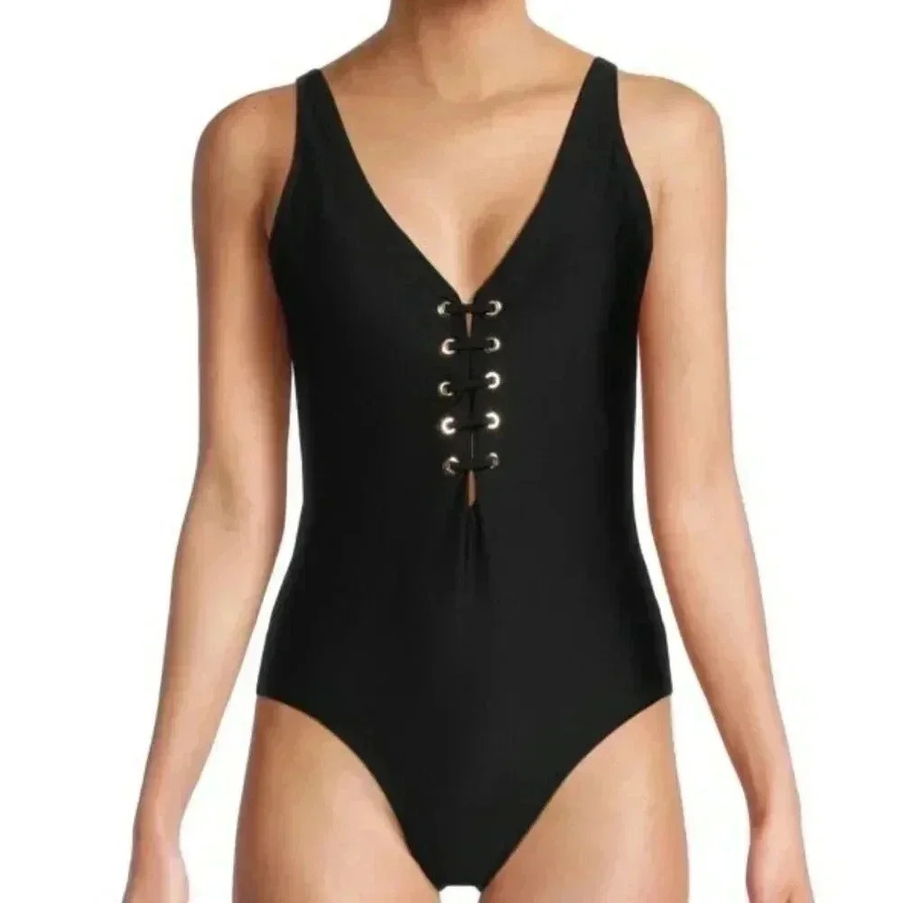 Lace Up Grommet Mio One Piece Swimsuit